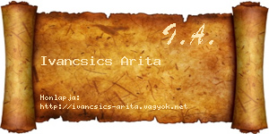 Ivancsics Arita névjegykártya