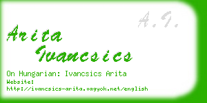 arita ivancsics business card